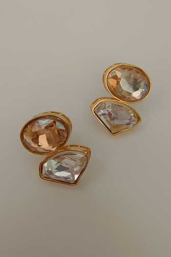 Bblingg_Gold Plated Tyla Swarovski Crystal Stud Earrings _Online_at_Aza_Fashions