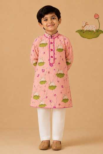 Cute Couture Pichwai Print Kurta Set 