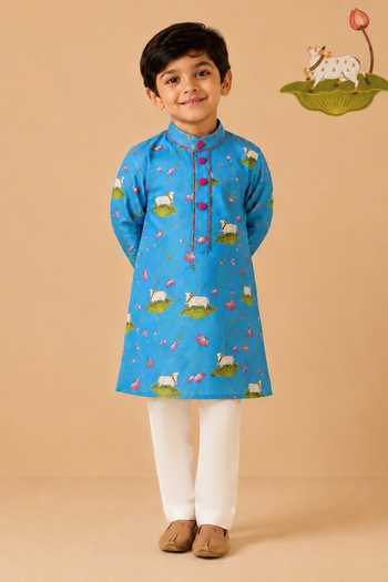 Cute Couture Pichwai Print Kurta & Pant Set 