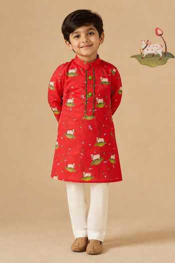 Cute Couture Pichwai Print Kurta With Pant 
