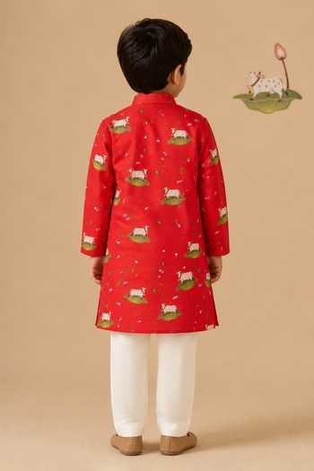 Cute Couture Pichwai Print Kurta With Pant 