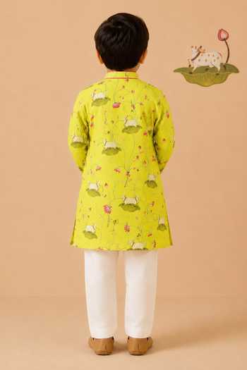 Cute Couture Pichwai Cow Print Kurta Set 