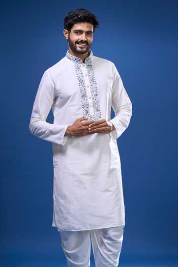 Buy Arihant Rai Sinha Cream Silk Embroidery, Mirrors Work Kurta Patiala Pant Set at Aza Fashions Buy_Arihant Rai Sinha_Cream Silk Embroidery, Mirrors Work Kurta Patiala Pant Set _at_Aza_Fashions
