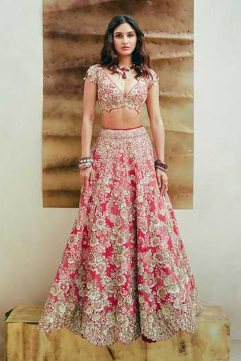 Osaa By Adarsh Deep Berry Blossom Bridal Lehenga Set
