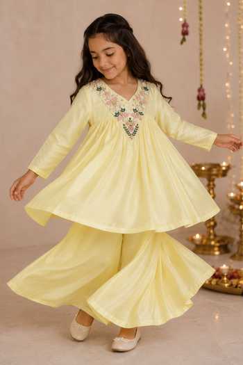 Darleen Kids Couture Kanak Embroidered Anarkali & Palazzo Set 
