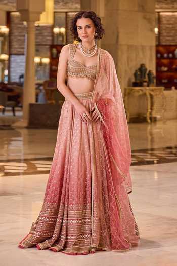 Cedar & Pine Gulaabi Sequin Embroidered Lehenga Set