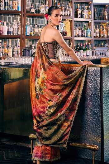 Cedar & Pine Saiyaara Floral Print Saree