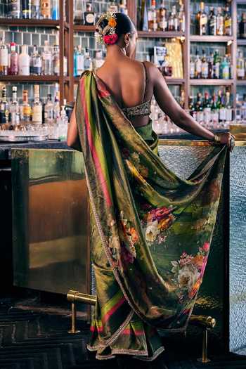Cedar & Pine Saawan Floral Print Saree