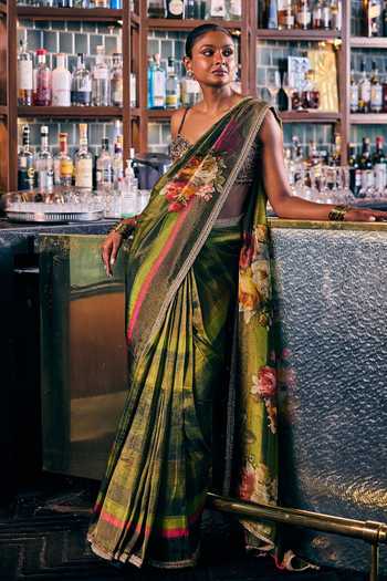 Cedar & Pine Saawan Floral Print Saree