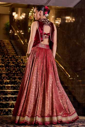 Cedar & Pine Embroidered Jacket Lehenga Set 