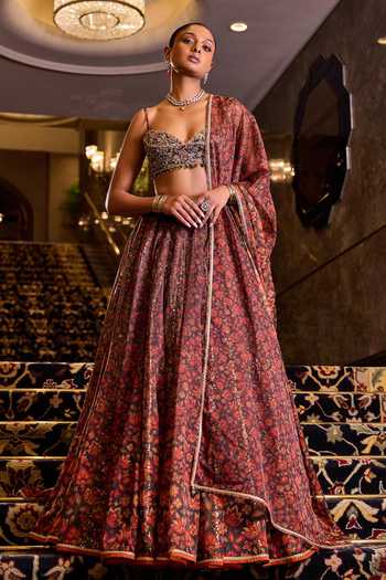 Cedar & Pine Nikhar Printed Lehenga Set