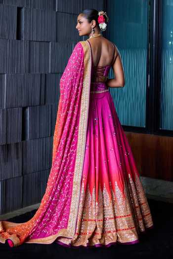 Cedar & Pine Ghazal Mirror Embroidered Lehenga Set