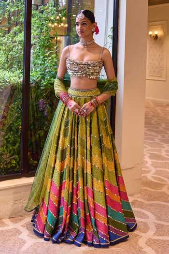 Cedar & Pine Jugni Printed Lehenga Set 