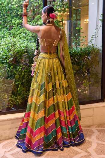 Cedar & Pine Jugni Printed Lehenga Set 