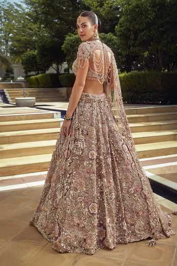 Roqa Rosee Lavande Embroidered Bridal Lehenga Set