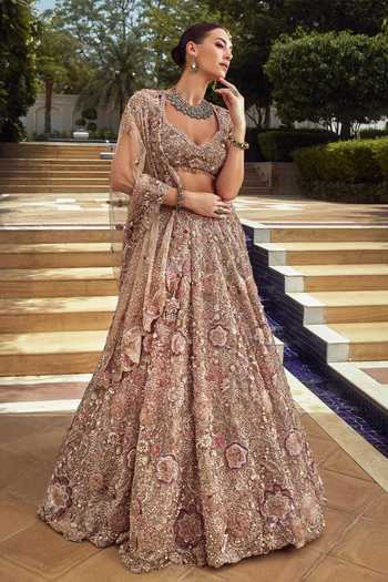Roqa Rosee Lavande Embroidered Bridal Lehenga Set
