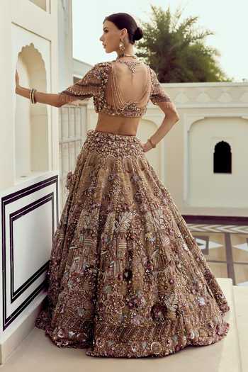 Roqa Aurora Bloom Embroidered Bridal Lehenga Set