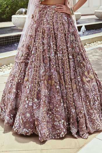 Roqa Pink Net Sweetheart Neck Etoile Divine Embroidered Bridal Lehenga Set Online at Aza Fashions Roqa_Pink Net Sweetheart Neck Etoile Divine Embroidered Bridal Lehenga Set _Online_at_Aza_Fashions
