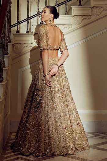 Roqa Golden Eclat Embroidered Bridal Lehenga Set