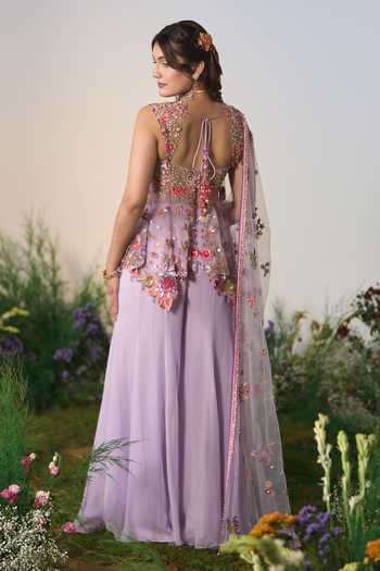 Shashank Arya Embroidered Kurta Sharara Set