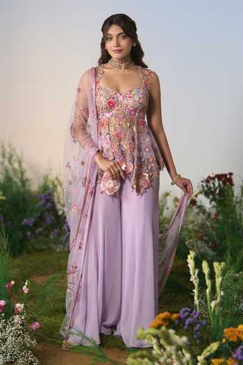 Shashank Arya Embroidered Kurta Sharara Set