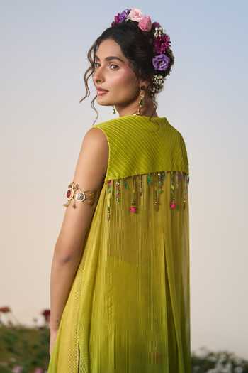 Shashank Arya Ombre Embroidered Jacket Sharara Set
