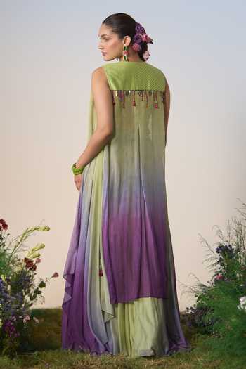 Shashank Arya Ombre Jacket Sharara Set