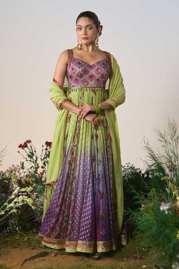 Shashank Arya Sequins Embroidered Anarkali With Dupatta