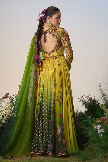 Shashank Arya Resham Floral Embroidered Anarkali Set