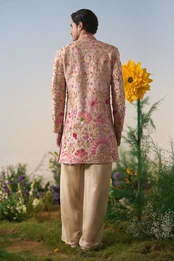 Shashank Arya Embroidered Sherwani & Dhoti Pant Set