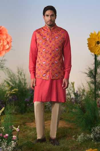 Shashank Arya Embroidered Nehru Jacket Set