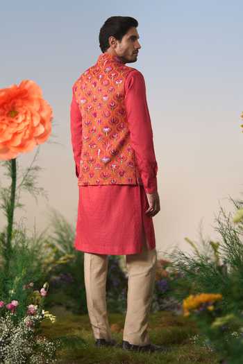 Shashank Arya Floral Print Nehru Jacket
