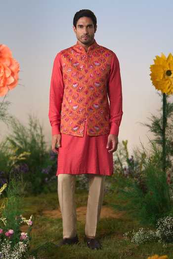 Shashank Arya Floral Print Nehru Jacket