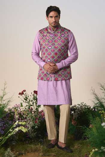 Shashank Arya Mughal Print Nehru Jacket Set