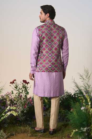 Shashank Arya Mughal Print Nehru Jacket Set