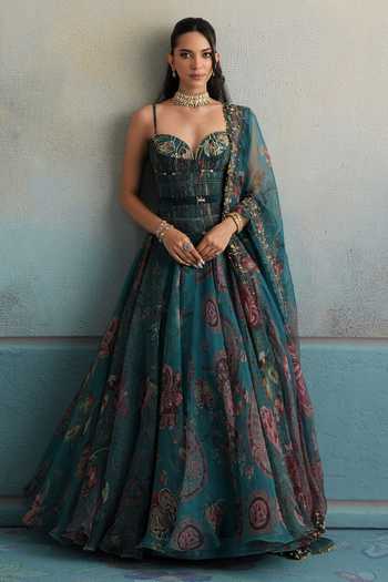 Mahima Mahajan Aisha Embroidered Corset Anarkali & Dupatta Set 