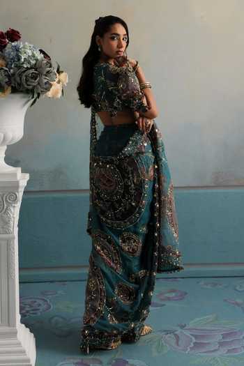 Mahima Mahajan Sahiba Hand Embroidered Saree With Blouse 