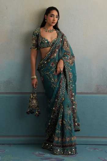 Mahima Mahajan Sahiba Hand Embroidered Saree With Blouse 