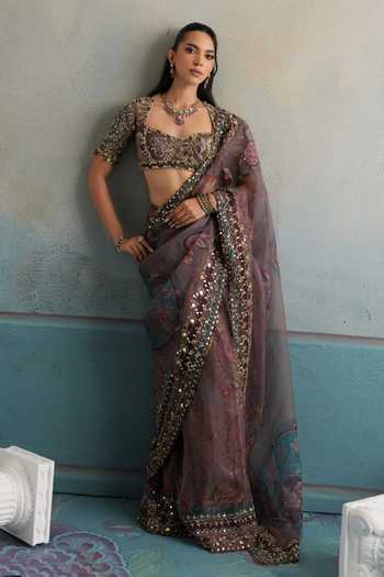 Mahima Mahajan Mehek Embroidered Saree With Blouse 