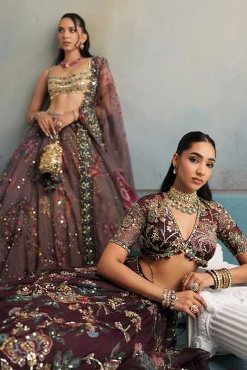 Shop Mahima Mahajan Purple Silk Organza Scoop Neck Rabia Embroidered Lehenga Set Online at Aza Fashions Shop_Mahima Mahajan_Purple Silk Organza Scoop Neck Rabia Embroidered Lehenga Set _Online_at_Aza_Fashions