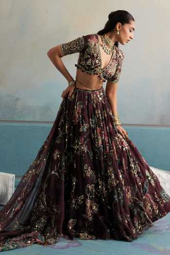 Mahima Mahajan Bhor Hand Embroidered Blouse Lehenga Set 