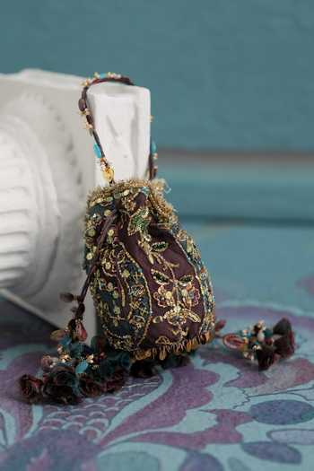 Mahima Mahajan Floral Hand Embroidered Potli 