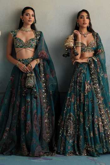 Shop Mahima Mahajan Teal Embroidery, Sequins, Beads, Tassels Hand Floral Potli Online at Aza Fashions Shop_Mahima Mahajan_Teal Embroidery, Sequins, Beads, Tassels Hand Floral Potli _Online_at_Aza_Fashions