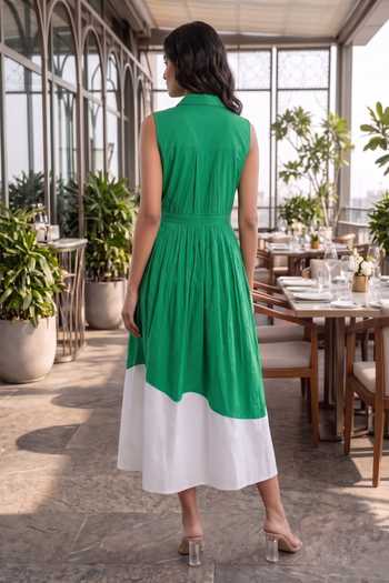 B'Infinite Colorblock Cotton Midi Dress 