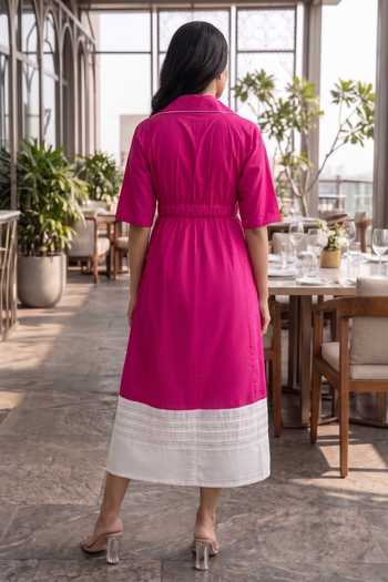 B'Infinite Wrap Midi Cotton Dress 