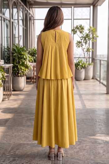 B'Infinite Pleated Cotton Top & Skirt Set 
