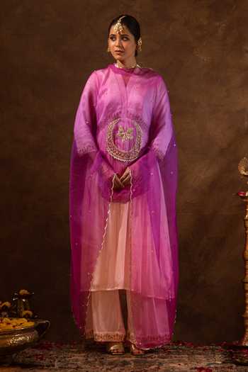 Buy Eraaya by Ratika J Pink Satin, Organza V-neck Rua Embroidered Anarkali Set Online at Aza Fashions Buy_Eraaya by Ratika J_Pink Satin, Organza V-neck Rua Embroidered Anarkali Set _Online_at_Aza_Fashions