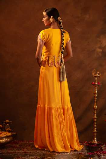 Eraaya by Ratika J Chic Embroidered Blouse & Skirt Set 