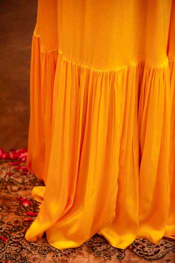 Buy Eraaya by Ratika J Yellow Satin, Silk Keyhole Neck Chic Embroidered Blouse And Skirt Set Online at Aza Fashions Buy_Eraaya by Ratika J_Yellow Satin, Silk Keyhole Neck Chic Embroidered Blouse And Skirt Set _Online_at_Aza_Fashions