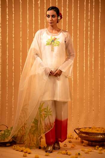 Eraaya by Ratika J Tropical Hand-Painted Embroidered Kurta Set 
